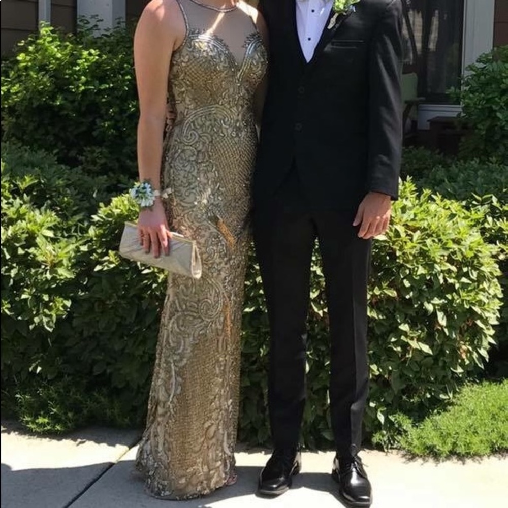 Gold prom dress